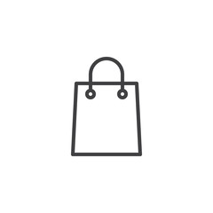 Poster - Shopping bag outline icon. linear style sign for mobile concept and web design. Paper bag simple line vector icon. Symbol, logo illustration. Pixel perfect vector graphics