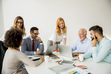 Multiracial business people working in office