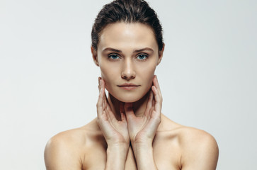 beautiful woman with fresh skin