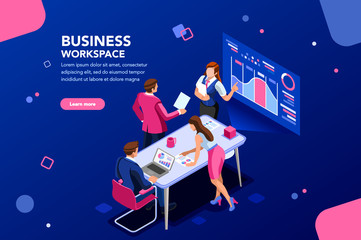Wall Mural - business workflow management, office situations. people workspace creative interact. developer sitti