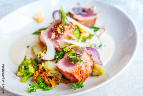 Fotomural Fine dining cuisine - french dish on the table