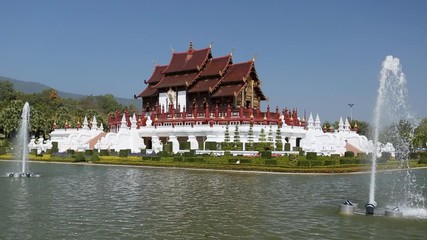 Wall Mural - Royal Pavilion (Ho Kum Luang) at Royal Flora Ratchaphreuk, Chiang Mai, Thailand