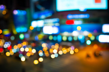 Wall Mural - Abstract blurred of traffic jam at night time.