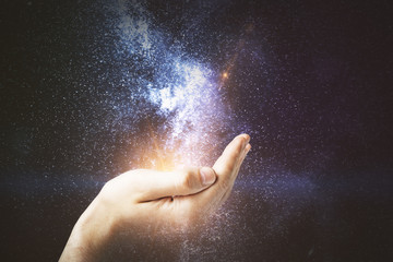 Wall Mural - male hand holding space