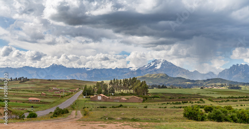 Fotografie, Obraz A Farm in the Sacred Valley, Peru, At the Base of the Andes Mountain Range