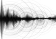 Super Circle Vibration with Earthquake Wave on White paper background; audio wave diagram concept; design for education and science; Vector Illustration.
