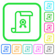 © botond1977 - Scroll with certificate vivid colored flat icons