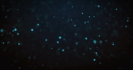 Wall Mural - loop moving blue star particles background