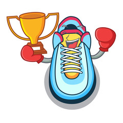 Sticker - Boxing winner sneaker mascot cartoon style