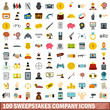 © ylivdesign - 100 sweepstakes company icons set in flat style for any design vector illustration