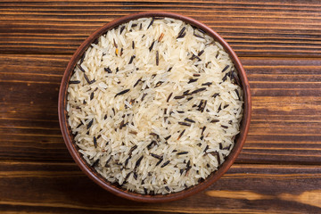 Canvas Print - Raw wild rice white and black