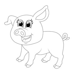 pig cartoon character vector design isolated on white background