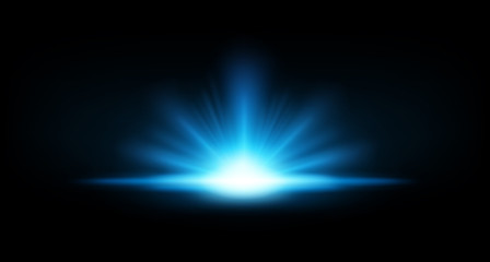 Wall Mural - Blue Rays rising on dark background. Suitable for product advertising, product design, and other. Vector Illustration