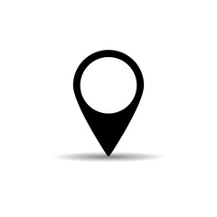 location icon. Black round shapes on white background. Vector illustration web design