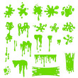 Green Slime Effects Different Types Set. Vector