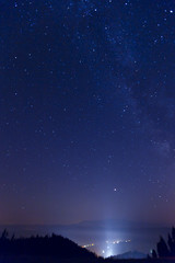 starry sky in the mountains