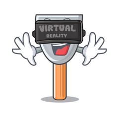 Poster - Virtual reality cartoon putty knife in plaster