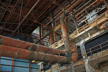 pipes in a mine warehouse
