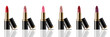 Lipstick set Vector realistic. Product packaging mock up. colorful collection templates