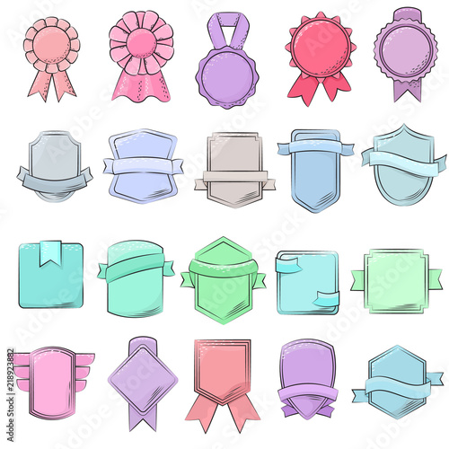 Badge vector quality element for banner or retro blank label for decoration i...