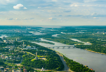 Sticker - Aerial cityscape with Kiev architecture