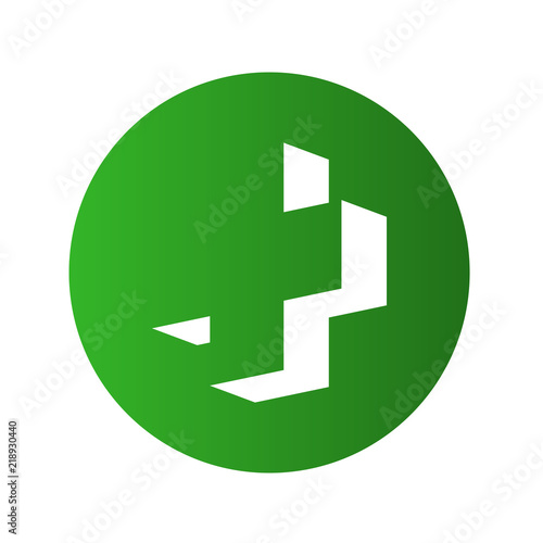Icono Plano Cruz 3d Espacio Negativo En Circulo Verde Buy This Stock Vector And Explore Similar Vectors At Adobe Stock Adobe Stock