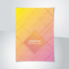 Wall Mural - colorful light pink and yellow gradient abstract creative cover design background a4 proportion
