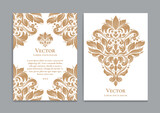 Fototapeta Boho - Gold and white vintage greeting card. Luxury vector ornament template. Great for invitation, flyer, menu, brochure, postcard, background, wallpaper, decoration, packaging or any desired idea