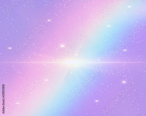 Galaxy Fantasy Background And Pastel Color The Unicorn In Pastel