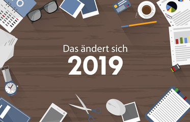 Sticker - Das ändert sich 2019 Arbeitsplatz