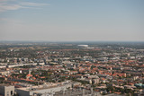 Fototapeta Miasto - View of Allianz Arena and Munich city from Olympic tower in Germany during summer time.