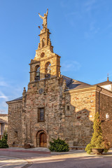 Canvas Print - Typical Spanish church in Bembibre, a village in Castile and Leon, Spain.