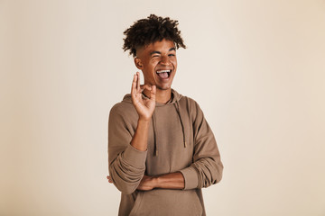 Poster - Portrait of a smiling young afro american man