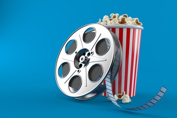 Canvas Print - Film reel with popcorn