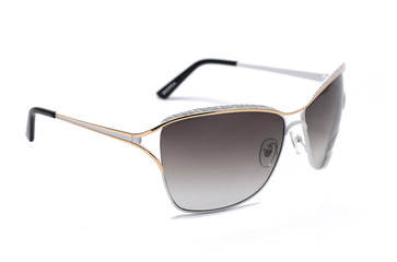 Sticker - Sunglasses in an iron frame with brown glass isolated on white