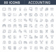 Set Vector Line Icons of Accounting.