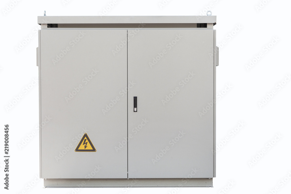Transformer Box Outside Transformer cabinet, Outdoor electric control box isolated on white ...