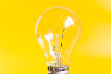 light bulb on yellow background