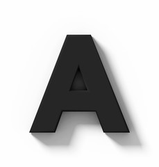 Wall Mural - letter A 3D white isolated on white with shadow - orthogonal projection