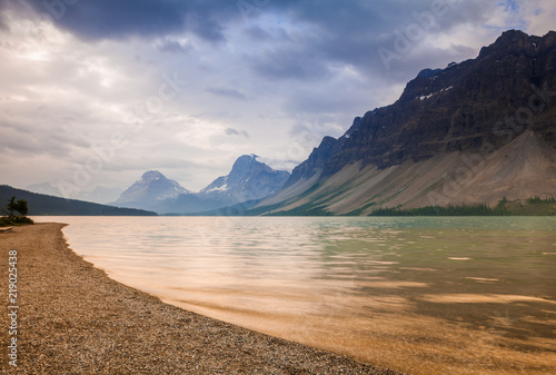 Fotografie, Obraz A moody morning at Bow Lake in Banff National Park, Alberta, Canada