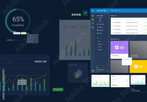 Administrator UI Components Set Stock Template | Adobe Stock