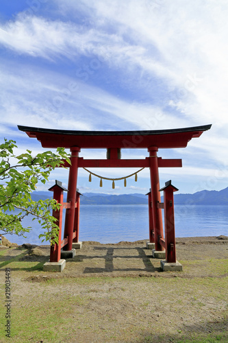 田沢湖 御座石神社の鳥居 Stock Photo Adobe Stock