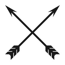 Minimalist, Flat, Crossed Arrows Icon. Isolated On White