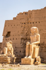 pharaoh rameses ii statue in luxor temple, egypt