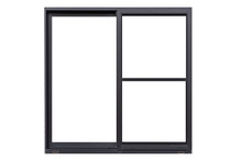 Black Metal Window Frame Isolated On White Background