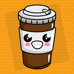 Canvas Print - coffee drink kawaii character