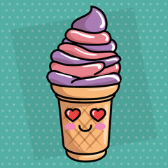 Sticker - sweet ice cream kawaii character