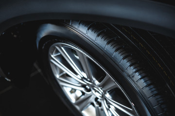 Car wheel on a car close-up. wheel tuning disk