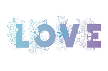 Wall Mural - love message with hand made font vector illustration design