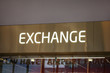 © Lubo Ivanko - Money Exchange desk at departure hall (Vaclav Havel Airport, Prague, writing visible below). Detail on neon text.